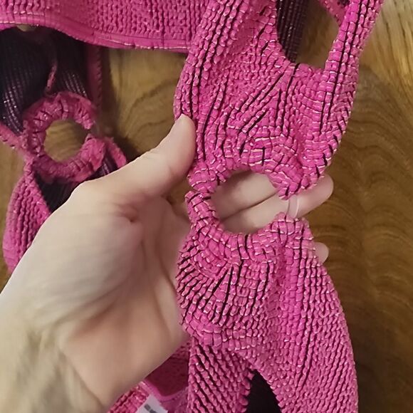 Good American Womens Metallic Cut-Out One-Piece Swimsuit NWT Size 5/6 - Picture 5 of 6